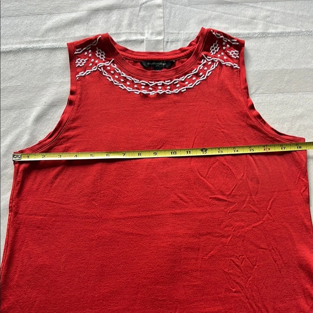 Banana Republic Red Tank Top with White Embroidery Size XS - Picture 4 of 6
